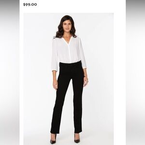 NYDJ Marilyn Straight Jeans Black Size 10 NWY $99